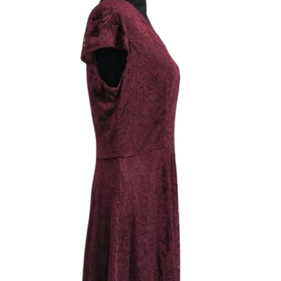 Bery Love Burgundy Lace Knee Length Women's Dress Size XL - Picture 4 of 12